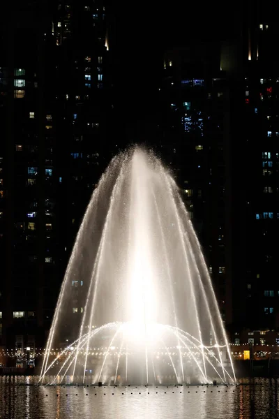 Dubai Mall Fountain Show Night Dubai United Arab Emirates — Stock Photo, Image