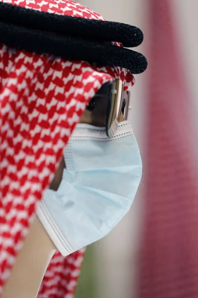 Kufiya Traditional Arabic Men Headdress Mannequin Oriental Clothing Store Covid — Stock Photo, Image