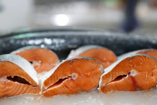 Свіжі Риби Продаються Ринку Дубайської Риби Свіжий Лосось Оае — стокове фото