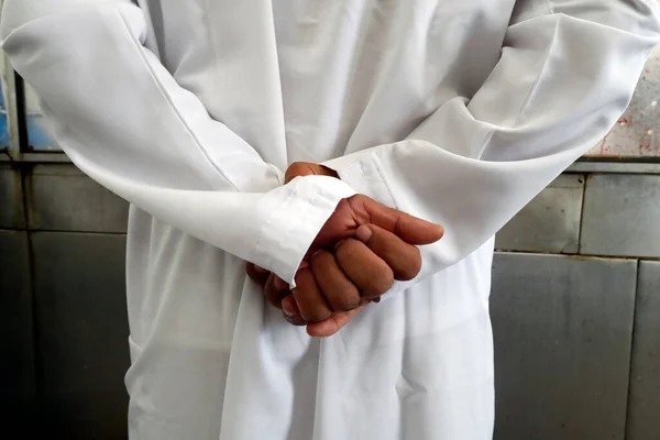 Muslim Árabe Fechar Mãos Emirados Árabes Unidos — Fotografia de Stock