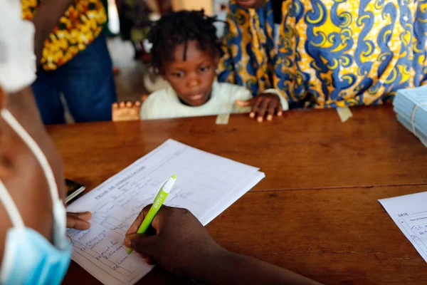 stock image African hospital. Paediatric unit. Medical consultation.  Benin. 