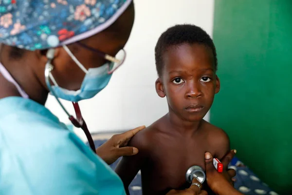 stock image African hospital. Paediatric unit. Medical consultation.  Benin. 