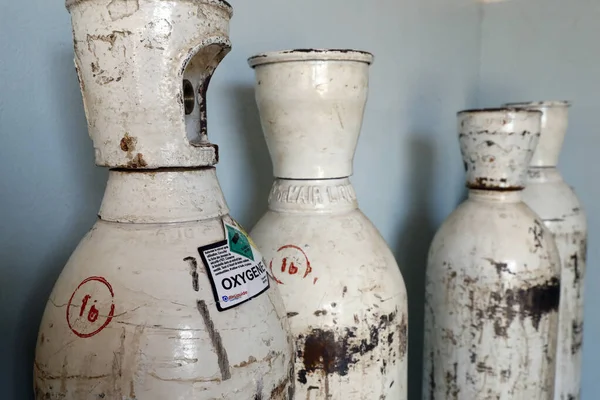 stock image African hospital.  Oxygen tanks.  Benin. 