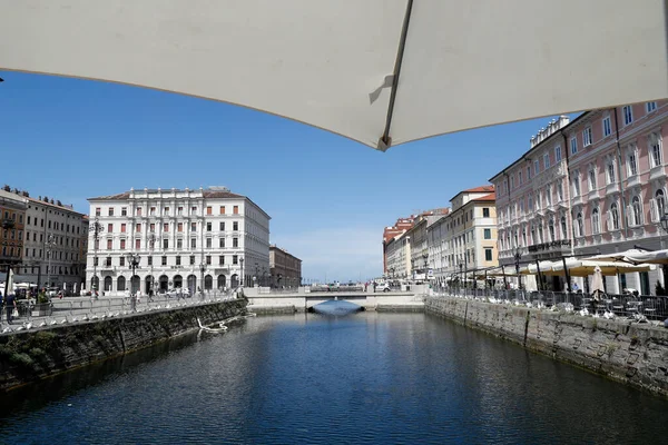 Pohled Canal Grande Terst Itálie — Stock fotografie