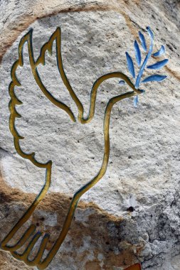 Katolik kilisesi. Barış güvercini. Tan Chau. Vietnam. 