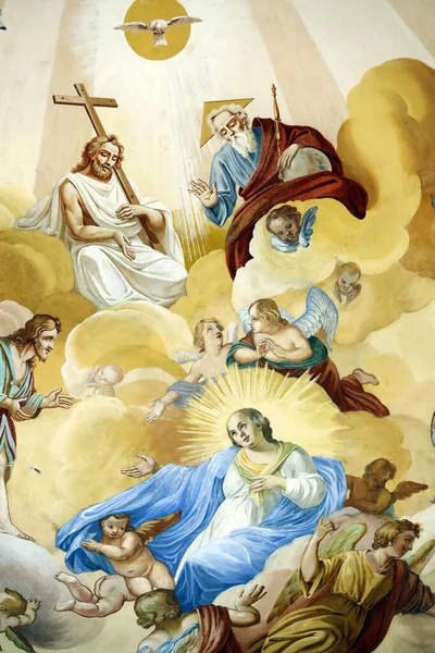 Sanktuarium Notre Dame Vie Wniebowzięcie Maryi Dziewicy Freski Nicolasa Oudearda — Zdjęcie stockowe