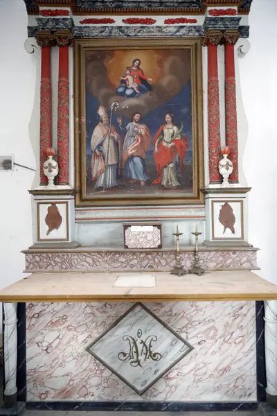 Saint Nicolas Veroce Barok Kilisesi Tadilattan Önce Geri Alınabilir Fransa — Stok fotoğraf
