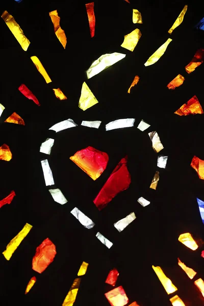 Церковь Святого Бернара Ментона Окно Витраже Святое Сердце Иисуса Швейцария — стоковое фото