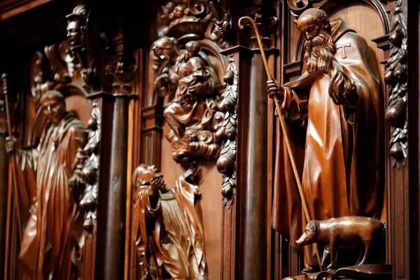 Katedra Maladze Święty Antoni Wielki Posąg Hiszpania — Zdjęcie stockowe