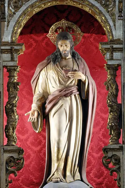 Catedral Málaga Sagrado Corazón Jesús Estatua España —  Fotos de Stock