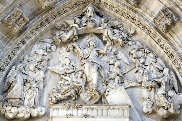 Seville Cathedral Coronation Virgin Heaven God Father Spain — Stock Photo, Image