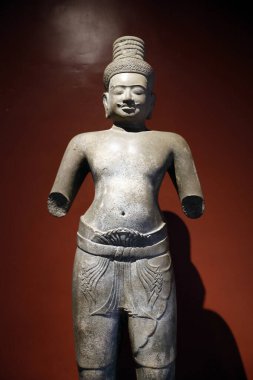 Ulusal Müze. Shiva. Kum taşı. Angkorian dönemi, 9. yüzyılın sonları. Phnom Penh. Kamboçya. 