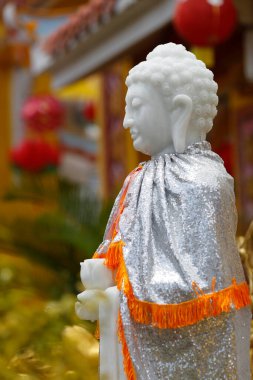 Phuoc Long Budist tapınağı. Mermer Buda heykeli. Tan Chau. Vietnam. 