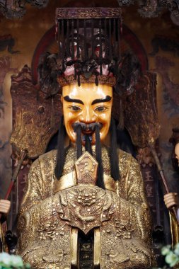 İmparator Jade Pagoda (Chua Ngoc Hoang veya Phuoc Hai Tu). Taoist tapınağı. Gökyüzü Kralı veya Gökyüzü Kralı. Heykel. Ho Chi Monh şehri. Vietnam. 