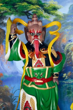 Mermer tepeciği. Huyen Khong mağarası. Koruyucu tapınak heykeli. Danang. Vietnam. 