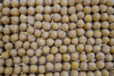 Phuoc Long Budist tapınağı. Budizm töreninden sonra pagoda 'da bedava vejetaryen yemeği. Tan Chau. Vietnam. 