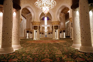 Şeyh Zayed Büyük Cami. Ana dua salonu. Abu Dabi. Birleşik Arap Emirlikleri.