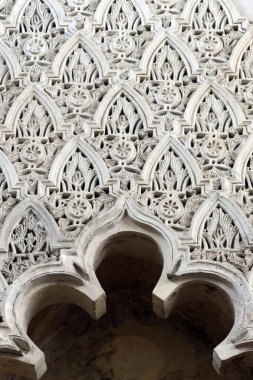 Cordoba Sinagogu 'nun dekoratif iç mekanı. İspanya.