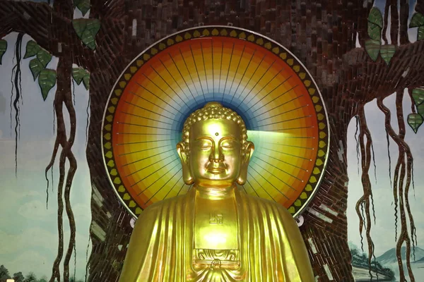 Linh Ung Pagode Bouddhiste Autel Principal Avec Statue Bouddha Danang — Photo