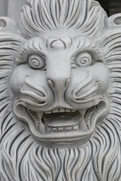 Phat Ngoc Loi Temple Bouddhiste Lion Gardien Impérial Sculpture Marbre — Photo
