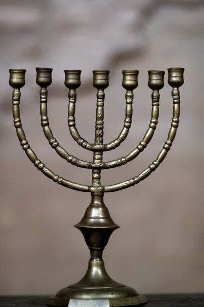 Menorah Symbole Juif Intérieur Décoratif Synagogue Cordoue Espagne — Photo