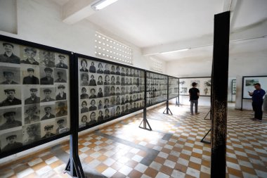 Eski bir lisede bulunan Tuol Sleng Soykırım Müzesi (S-21 Güvenlik Hapishanesi). Phnom Penh. Kamboçya. 