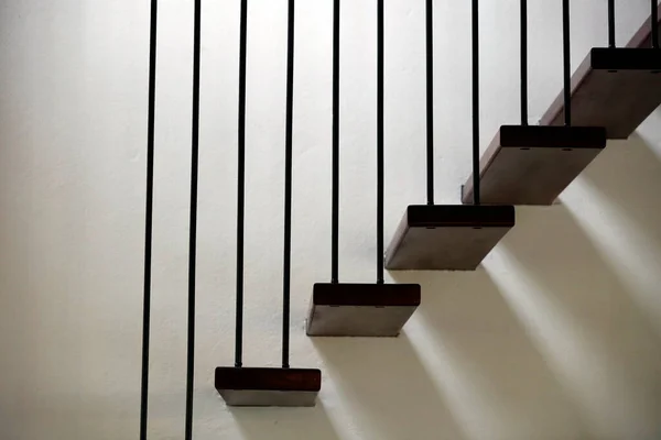 Escadas Modernas Madeira Uma Casa Particular Arquitetura Hoi Vietname — Fotografia de Stock