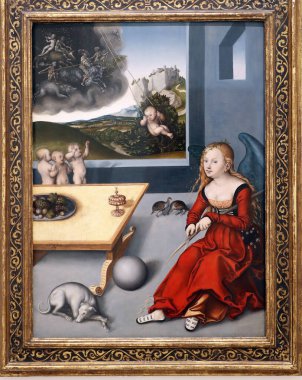 Melankoli. Tahta paneldeki yağ. Lucas Cranach l'Ancien. 1532. Colmar. Fransa. Colmar. Fransa. 