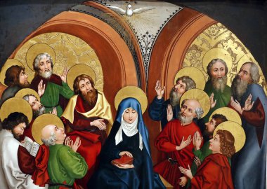 Unterlinden Müzesi. Mary 'nin Varsayımı. Tahta paneldeki yağ. Martin Schongauer. 15. yüzyılın sonları. Colmar. Fransa. Colmar. Fransa. 