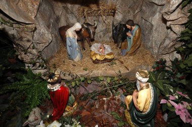 Doğum sahnesi. Noel beşiği. Fransa. 