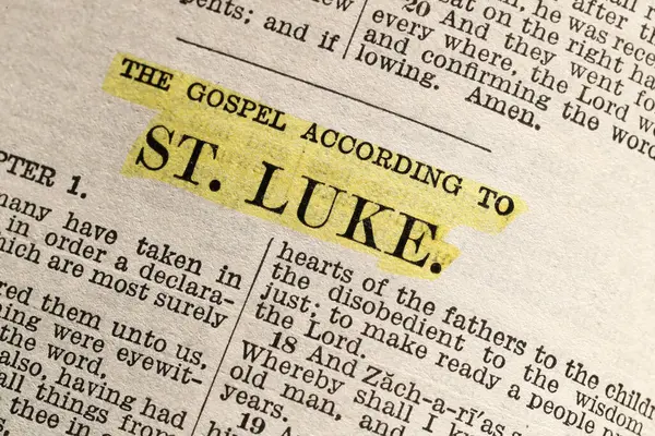 Open bible.  Bible study.  The gospel according to St Luke.