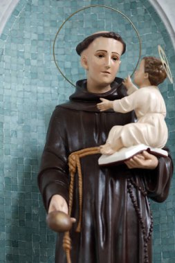 Aziz Joseph Kilisesi. Padua 'lı Aziz Anthony ve bebek İsa. Singapur. 