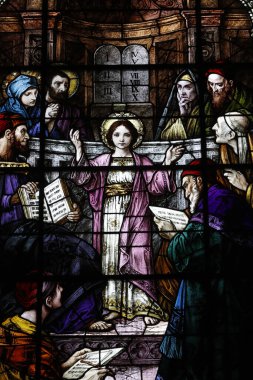 Led Glass 1920 'leri inşa etti. Franz Meyer Almanya 'dan cam. Tapınaktaki Bulgu, aynı zamanda din doktorları arasında İsa olarak da bilinir. Gesu Katolik Kilisesi. 