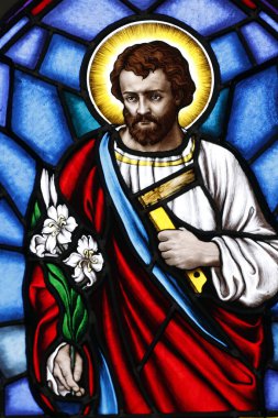 Song Vinh Kilisesi. Lekeli cam. Marangoz Aziz Joseph. Vietnam.