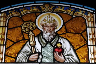 Bu Nghe Kilisesi. Lekeli cam. Hippo 'lu Aziz Augustine. Ho Chi Minh Şehri. Vietnam.