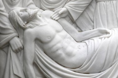 Bu Nghe Kilisesi. İsa 'nın Tutkusu. Haçın yolu. 14. istasyon: İsa mezarda yatıyor. Ho Chi Minh Şehri. Vietnam.