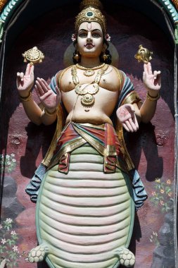 Sri Krishnan Hindu tapınağı. Hindu tanrısı Vishnu. Singapur. 