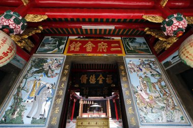 Ong Bon Pagoda (Nhi Phu Tapınağı), Saigon 'daki en eski Çin tapınağıdır. Ho Chi Minh Şehri. Vietnam.