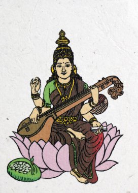 Saraswati, Hindu bilgi, müzik, sanat, konuşma, bilgelik ve öğrenme tanrıçası..
