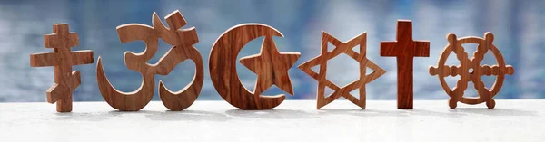 Religiösa Symboler För Katolicismen Islam Judendomen Ortodoxin Protestantismen Buddhismen Och Royaltyfria Stockbilder
