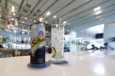 Barda bir bardak taze soda. Ho Chi Minh Şehri. Vietnam.