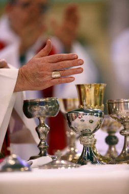 St. Francis de Sales Bazilikası. Katolik ayini. Ayin kutlaması. Fransa. 