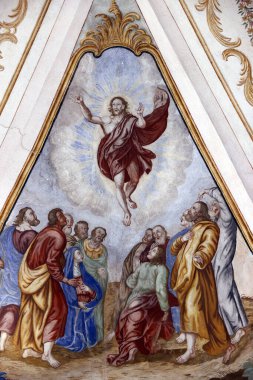 Varsayım Kilisesinin Hanımefendisi. İsa 'nın cennete yükselişi. Kordon. Fransa.