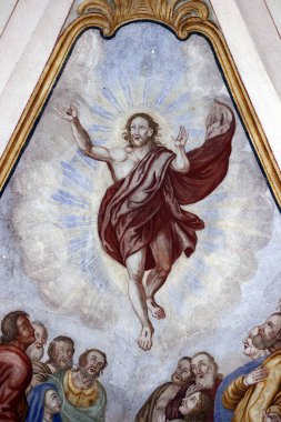 Varsayım Kilisesinin Hanımefendisi. İsa 'nın cennete yükselişi. Kordon. Fransa.
