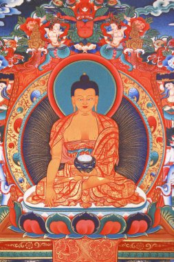 Tu An Budist tapınağı. Thangka. Buda.
