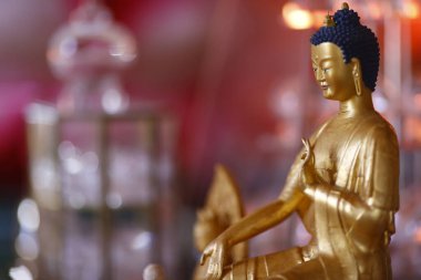 Tu An Budist tapınağı. Altın Buda heykeli. 