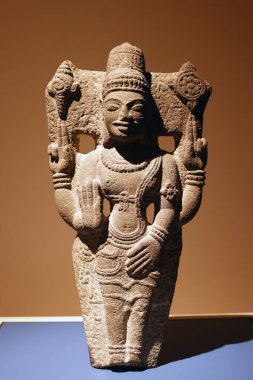 Bangkok Ulusal Müzesi. Dört silahlı Vishnu. 7nci yüzyıl. Suratthani ili. Tayland.