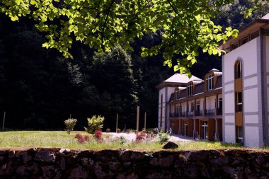  Fransız Alplerinde Saint-Gervais Mont-Blanc termal kaplıcası. Fransa. 