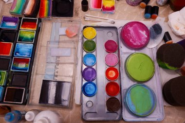 Fransa Bisiklet Turu 2023 'te animasyon. Makyaj atölyesi. Aziz Gervais Mont-Blanc. Fransa. 