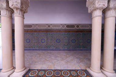 Büyük Paris Camii. İslami mozaik dekorasyonu. Fransa.